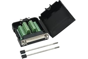 YIOVVOM DB25 Breakout Board Lötfreier Buchsenadapter 25-poliger Portadapter auf Terminalanschluss Signalmodul Lange Schrauben und Muttern mit Gehäuse