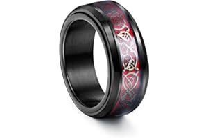 Kakonia Mens Rings Fidget Ring in Acciaio Inossidabile Spinner Ring Anelli di Ansia per Gli Uomini