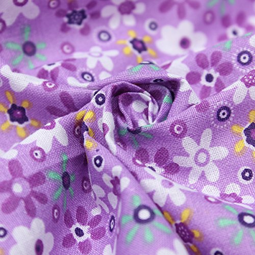 KING DO WAY Baumwollstoff 7X Stoffpakete Patchwork Stoffe Baumwolle Stoffreste Paket Stoffpakete Violett 50x50cm - 7