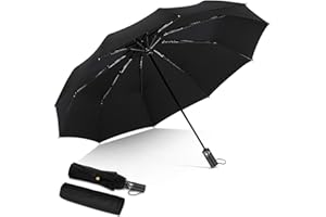 DORRISO Auto Open/Close Folding Umbrella Windproof Rain Umbrella Portable Compact Travel Business Sun Umbrella Ergonomic Handle for Mens Womens Umbrella