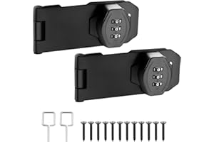 KENSBRO Überfalle mit Zahlenschloss, 2 Stück Sicherheitsüberfalle Abschließbar, 156mm Mechanisches Passwort Tür Schloss für Kleine Türen Schränke Scheunentür Badezimmer Outdoor Garage Garten