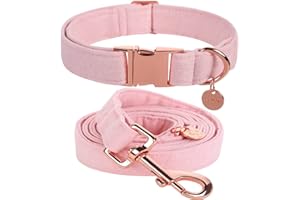 DOGWONG Hundehalsbänder rosa, Hundehalsbänder und Leine aus rosa hundehalsband, Bequeme verstellbares Hundehalsband für kleine mittelgroße Hunde