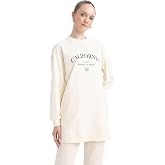 DeFacto Kadın Regular Fit Bisiklet Yaka Baskılı Sweatshirt Tunik