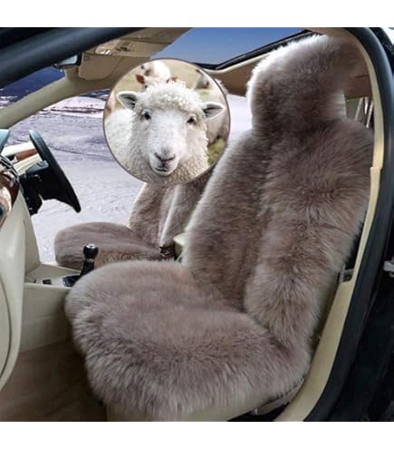 Luxury Plush Car Seat Cushion Set (6-Piece) - Thickened Fluffy Faux Fur, Non-Slip, Pink, Front & Back Seat Covers