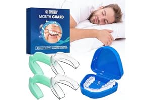 TPUBMITY 4 Piezas Ferula Descarga Bruxismo, Reutilizables Protector Dental para el Rechinar de los Dientes, Mejora la Del Sueño, Transparente + Verde pálido