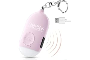 SAFE NOMAD Safesound Personal Alarm for Women with LED Flashlight. Rechargeable, Waterproof, Pink, Small Police Approved Panic & Rape Alarm with Keyring for Students, Elderly, Girls & Kids