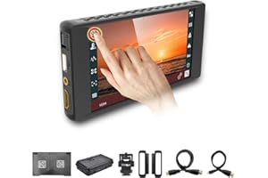Portkeys PT6 Camera Field Monitor 600 nits Brightness 5.2 Inch Wide Color Gamut Touchscreen 4K Camera Monitor HDMI Input DSLR Field Monitor with 3D LUT HDMI Output, New Peaking Function【Official】