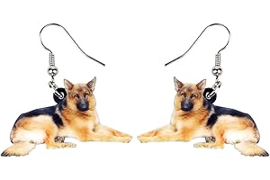 DUOWEI German Shepherd Dog Earrings Acrylic Pets Drop Dangle Jewelry Party Birthday Gifts for Women Teen Girls Kids