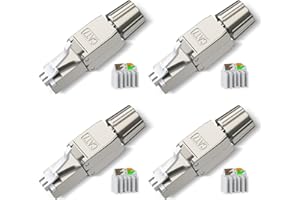 SONGYEA Fiche RJ45 sans outil pour câble de pose Cat7 Cat6A Fiche réseau sans outil Blindée 10 Gbps 600 MHz (A)