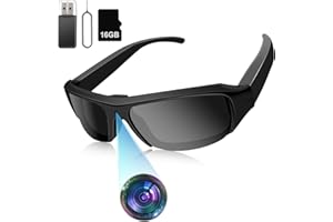 CYI Occhiali con Telecamera, HD 1080P Videoregistratore da Esterno, Occhiali Portatili con Fotocamera spy cam Con Scheda micro SD da 16 GB per Campeggio, Escursioni, pesca e altre Attività all'aperto