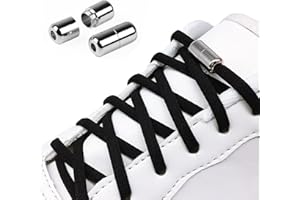 HANTOC 3 Pares Cordones Elásticos para Zapatillas, Cordones Elásticos Sin Nudo con Hebilla Metal para Zapatos Cordones de Zapatos Redondos para Niños,Adulto,Ancianos,Discapacitado,Corredores 105cm 4.5mm