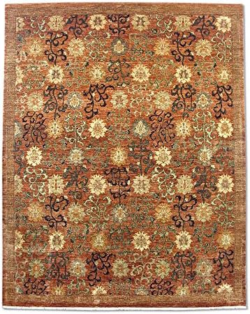 Modern Chobi Handmade Gabbeh Rug, Wool, Orange, 245 X 304 cm, 8' x 10' (ft)