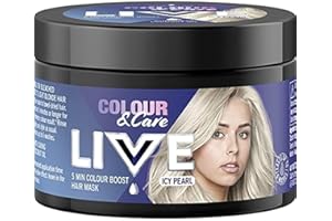 Schwarzkopf LIVE Colour & Care Hair Mask, 5 Minute Wash Out Blonde Toning, Colour Boost, Semi-permanent Silver Hair Dye, Lasts Up To 6 Washes- Icy Pearl, 150ml