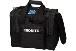 Ebonite Impact Plus 1 Ball Bowling Single Tasche mit Platz für Ball, Schuhe und Zubehör in Schwarz