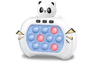 Amyang Push Bubble Game with Screen, Cute Pop Fidget Game Handheld Light Up Quick Push It Game POP Fidget Toys with for Kids Birthday Gift Party Favor(Panda)