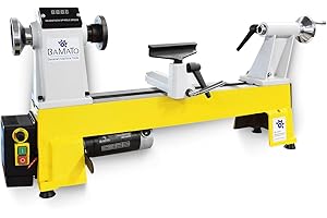 BAMATO Drechselmaschine WL-460V | 550W Leistung | M33 Geweindeaufnahme | MK2 Konus | 153mm Spitzenhöhe | 230V | Drechselbank für Holz Werkstatt