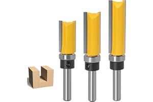 PETANSY 8 mm Schaft Bündigfräser 3 Stück Fräser Nutfräser Holzfräser Bit Set Holzbearbeitungs Schneidwerkzeug Holz Fräser Schneiden Nutfräsen