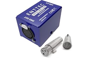 Enttec Open DMX USB Lighting Interface & SIRS-E 70029 5P Male to 3P Female Adapter (Bundle) - No Software Included - Open Source/Hardware Only/Entry Level Model for Beginners