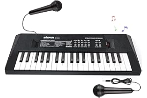 m zimoon Kids Piano Keyboard, 37 Keys Electronic keyboard Portable Musical Piano with Microphone and Power Connector, Gift for 2 3 4 5 Years Old Boys Girls