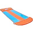 Bestway H20GO! Triple Lane Water Slide, 5.5 m Slip and Slide with Inflatable Ramp and Built-In Sprinklers