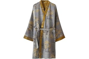 VOBUMIX De Baño De Gasa De Estilo Japonés para Dormir, Pijama Tipo Kimono De Verano para Hombre, Ropa Informal De Uso Diario O De Meditación para SPA.