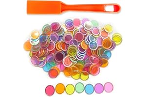 DIFLAX Kit De Bingo Magnétique, Bâtons De Bingo Magnétiques, 100 Jetons Loto, Jetons Loto Magnetique, Jeux Éducatifs Et Accessoires De Rangement Pratiques pour Les Enfants(Ensemble Orange)