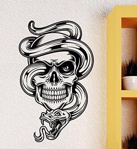 HCCY Skeleton and snake dark system style wall posters creative living room bedroom walls are decorated wall posters 90*56cm, black