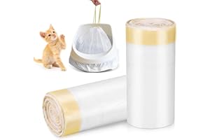 Zocipro 40 Pièces Sac Litiere Chat, 94 x 45 cm Sacs à Litière pour Chat xxl avec Cordons, Sac pour Litiere Chat Indéchirables pour Bac à Litière de Moyenne et Grande Taille