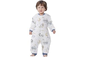 MIRACLE BABY Baby Winter Sleeping Bag with Feet 2.5 Tog Cotton Warm Infant Toddler Sleeping Sack Wearable Blanket with Detachable Sleeves (Magic Cloud, S/1-2T)