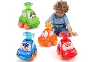 Own1one Toddler Toy Cars for 1 Year Old Boys, 4Pcs Baby Toy Cars, Press & Go Toy Cars Gifts for 1 2 3 Year Olds Boys Girls