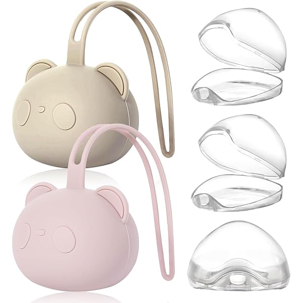 Porte-Sucette En Silicone PandaEar - Lot De 3 - Étui Portable Sans BPA Pour Poussette Et Sac - Mignon Et Pratique