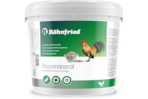 Röhnfried - Pienso Mineral para Aves de Corral (5 kg), favorece la formación de Plumas, la Estructura ósea y la firmeza de la cáscara de los Huevos