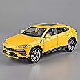Lamborghini Urus 1:24 Scale Diecast Car Model, Pull-Back, Light and Sound, Boys (Kids) Toy Car, Red, 1 Count