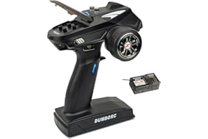 DUMBORC X6 RC-Sender mit Eingebauter Gyro X6FG Alarm für geringen Stromverbrauch und außer Kontrolle geratenen Schutz Funksteuerung für Fernbedienung im gemischten Modus für Auto/Boot/Tank (X6 W/GYRO)