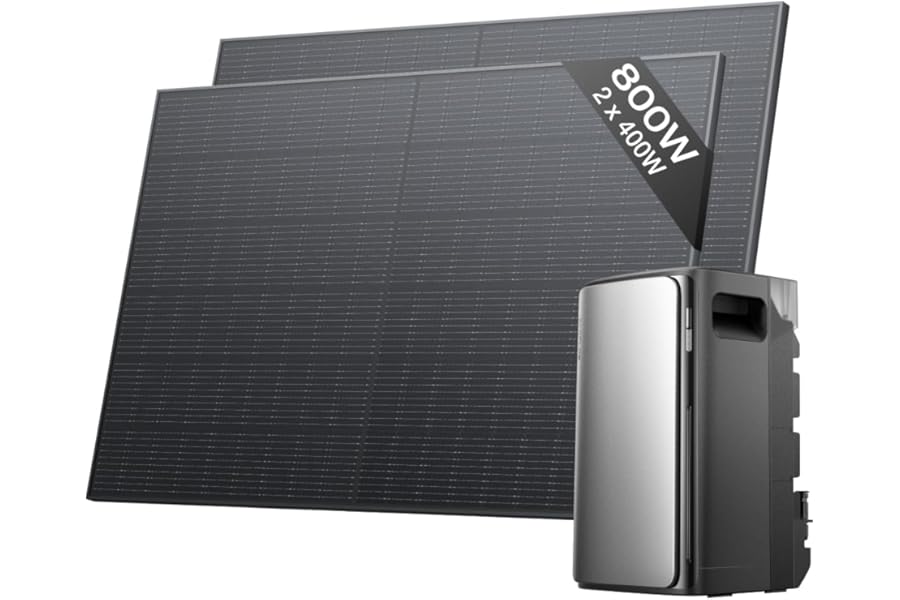 EcoFlow Stream Pro with 800W Rigid Solar Panels, 1.92kWh (up to 11.52kwh) Power Plant with Battery Storage with Micro Inverter, 2300W Solar Input (3 MPPT), 1200W Dual AC port, 6000-Cycle LFP, TOU, AI