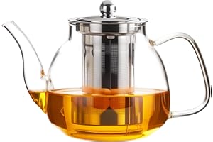 PARACITY Glass Teapots with Infuser 1000 ml, Teapot with Infuser 34 oz, Tea Infuser for Loose Tea, Large Teapot Blooming and Loose Leaf Tea Maker Tea Brewer,Tea Set for Camping, Travel