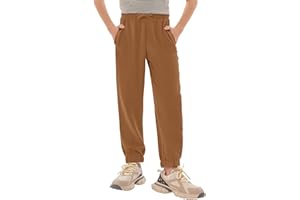 Haloumoning Pantalones de chándal para niños, corte regular, ligeros, monocolor, pantalones de deporte, informales, pantalones de ocio, con cintura elástica y bolsillos