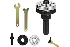 SINBANA Kit Adaptateur 5 en 1 pour Meuleuse d'Angle 10mm, Ensemble Biellettes Conversion Alliage Perceuse Électrique et Meuleuse avec Entraînement Rotatif Réglable pour Disques Coupe Accessoires