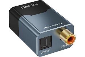 Cubilux USB C/A till optisk och koaxial SPDIF-ljudadapter | Två TOSLINK/koaxialutgångar för datorer och AV-receivrar, stereo upp till 192 kHz/24 bit