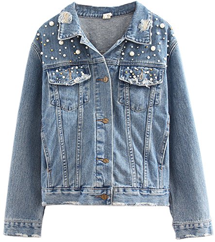 pearl studded denim jacket