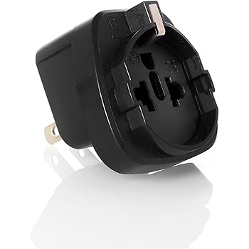Adattatore convertitore spina tonda (Europea) a piatta (Americano), Nero