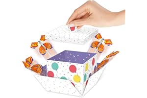 FETTIPOP Coffret Cadeau Explosion Papillon (blanc) 18,5 x 14 x 11 cm, Surprise Boîte pour Elle et Lui, Fêtes, Anniversaires, Mariages, Événements, toute occasion