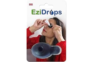EziDrops - Eye Drop Dispenser Aid - Easy Eye Drop Applicator for Nozzle Head Bottles - Safe & Easy Vision Care (Black)