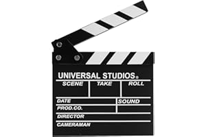 AIFRYMNE Wooden Clapboard,Movie/Film/TV Clapper - Hollywood Action! Style Movie Clapper Board, Durable Film Director's Clapboard with Classic Black Writing Surface, For Sets and Home Cinema Decor