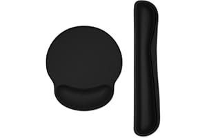 Dapesuom Tastatur-Handgelenkauflage und Mauspad mit Handgelenkstütze, Memory-Schaum-Handgelenkauflagen für Tastatur und Maus, ergonomisches Handgelenkpolster mit rutschfester Unterseite, Tiefschwarz