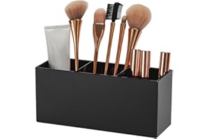 HIKPACKER 3 przegródki na kosmetyki, organizer na pędzle, pojemnik na pędzle do makijażu, akrylowy uchwyt na pędzle, konturówki, szminki, pojemnik na pędzle kosmetyczne, pojemnik na pędzle