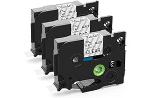 UPWINNING Compatible Tze 131 Tze-131 Ruban Transparent 12mm x 8m, Recharge Brother P touch Ruban Transparent 12mm x 8m Tze Clear pour P-Touch Étiqueteuses PT-E110 H107B H108G D200 D210 H100 P300BT 1010 1090