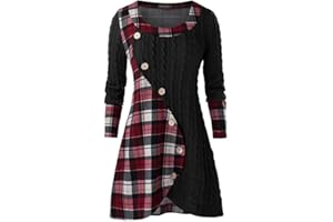 Xmiral Pullover Damen Spleiß Knopf Tops Bluse Langarm Unregelmäßiger Saum Sweatshirt