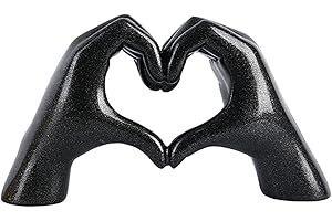 JOMEWORY Heart Gesture Sculpture, Resin Craft Art, Love Statue Wedding Ornaments for Living Room Desk Accessories, Home Decoration, 25 x 4 x15 cm