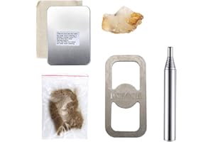 PSKOOK Flint Steel Striker Kit with Pocket Bellow Primitive Fire Starter English Flint Stone Steel Striker